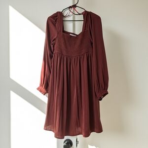 Maternity Red Long Sleeve Dress